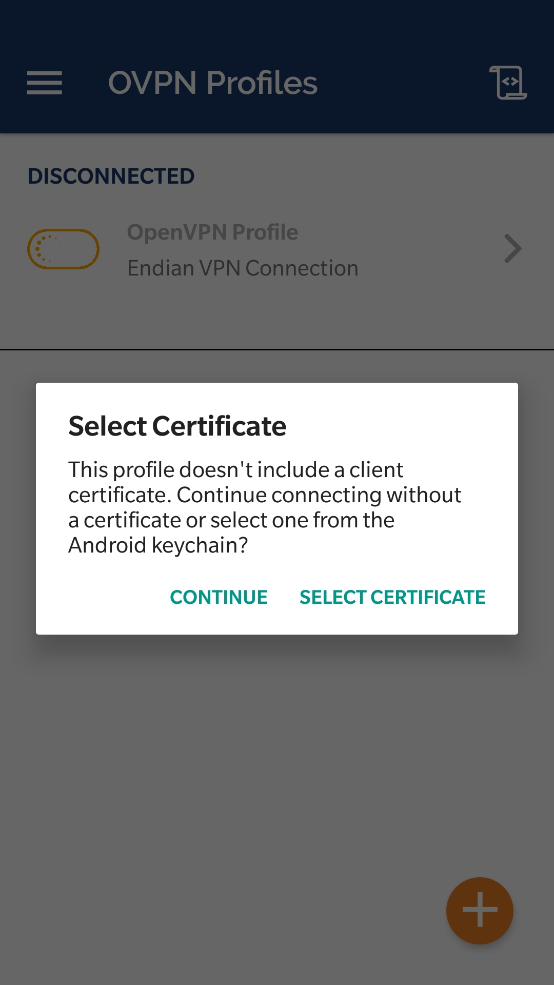 download the new for android OpenVPN Client 2.6.5