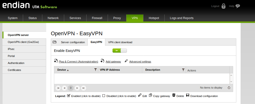 easyvpn log